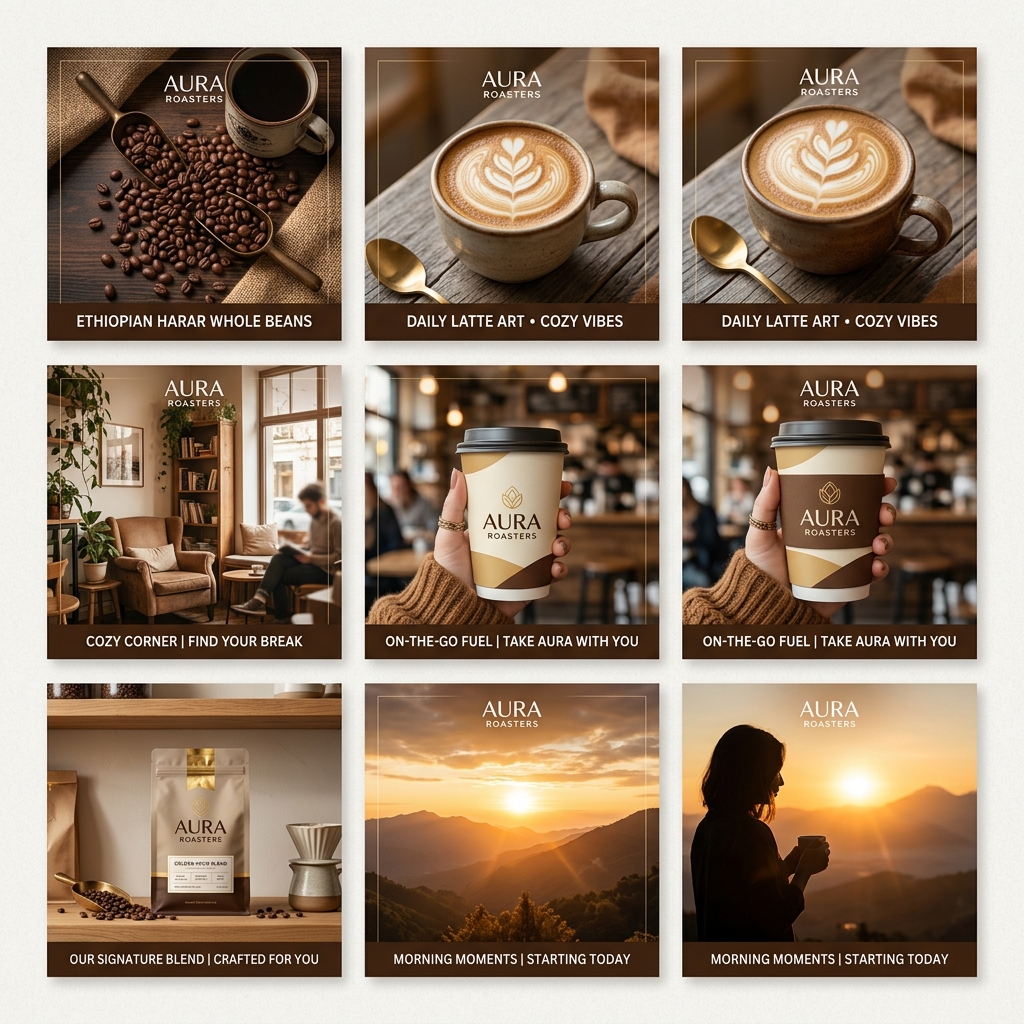 NovaCraft Instagram content grid — 6 cohesive posts